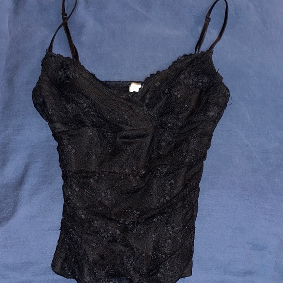 Aqua Tops - Aqua Black Lace Top